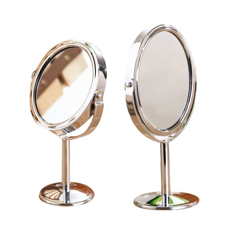 MUKUN沐坤 家用金属镜子化妆镜梳妆镜台式旋转小镜子1:2放大功能简约镜子