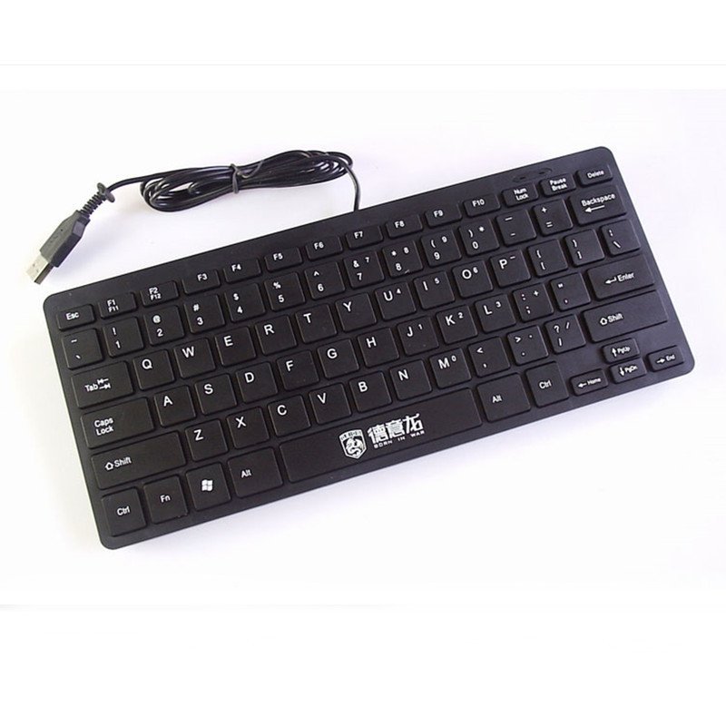 德意龙 笔记本电脑专用外接小键盘 有线键盘巧克力薄款迷你外置键盘 白色