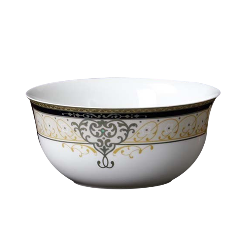 景德镇陶瓷器 骨瓷金边碗盘碗碟套装结婚送礼品-金色维也纳金色维也纳碗(单个)家用