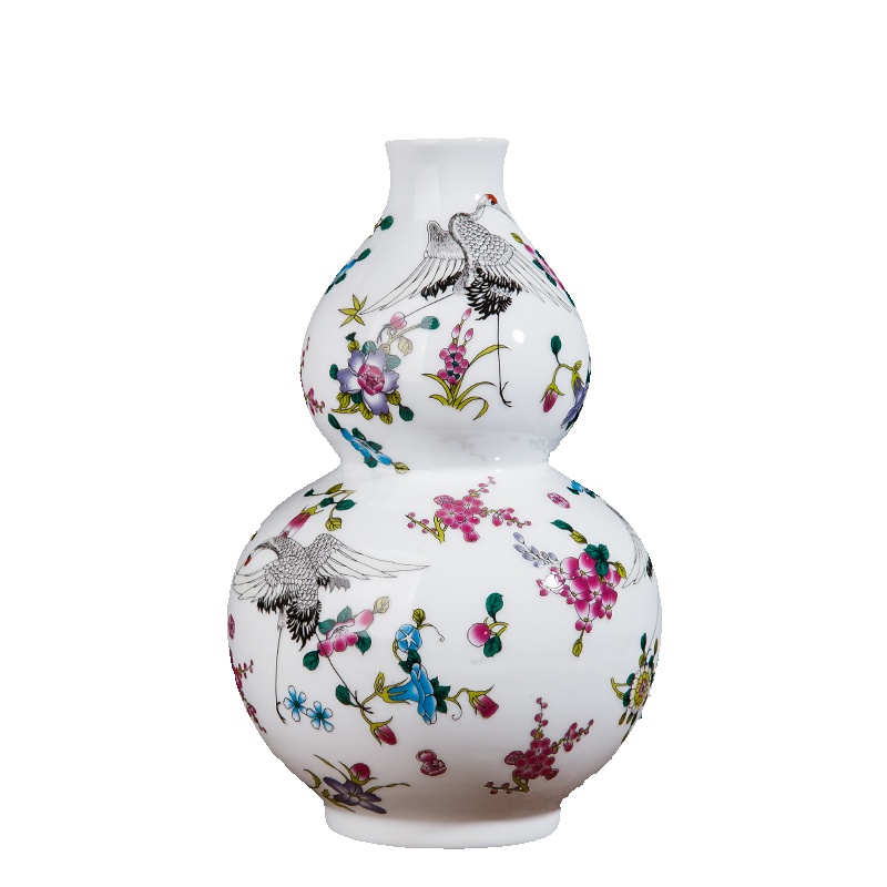 景德镇陶瓷花瓶现代创意小花瓶家居客厅工艺品装饰品摆件 葫芦