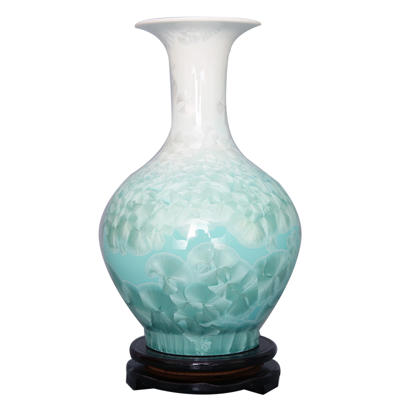 景德镇陶瓷花瓶高温窑变结晶釉花瓶客厅桌面玄关装饰摆件