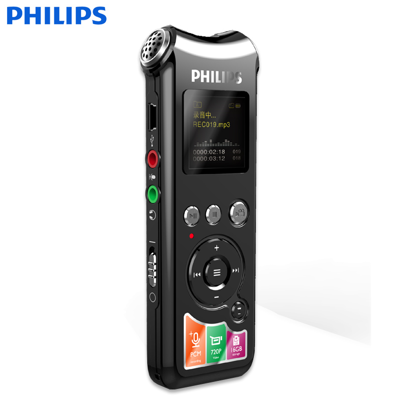 Philips/飞利浦VTR8010录音笔录像专业高清降噪远距720P高清摄像视频MP3