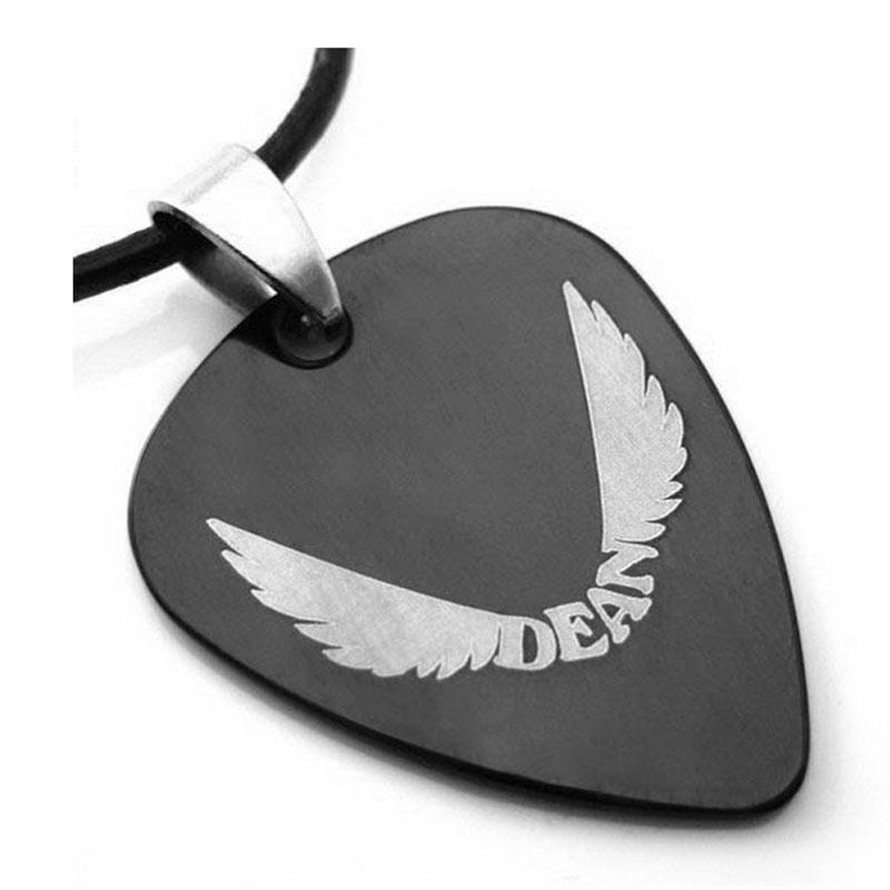 沃森乐器 个性金属摇滚朋克钛钢吉他拨片项链 Dean 帝音 翅膀