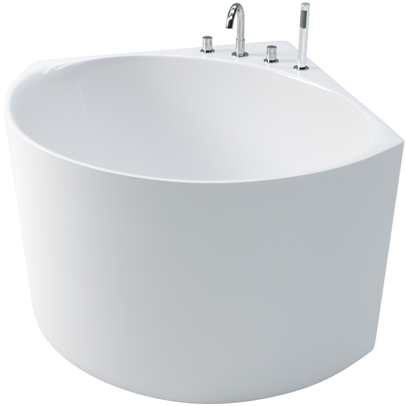 艾吉诺 三角扇形浴缸亚克力浴盆成人独立式无缝对接家用迷你日式泡澡小户型卫生间
