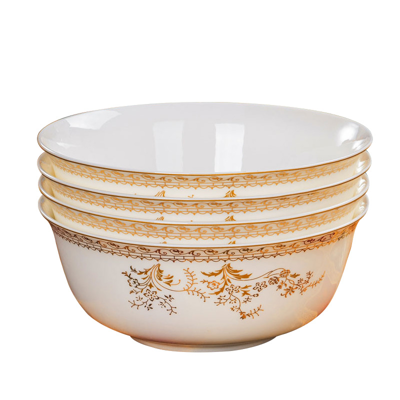 LICHEN景德镇陶瓷餐具骨瓷碗碟套装系列6英寸面碗4个