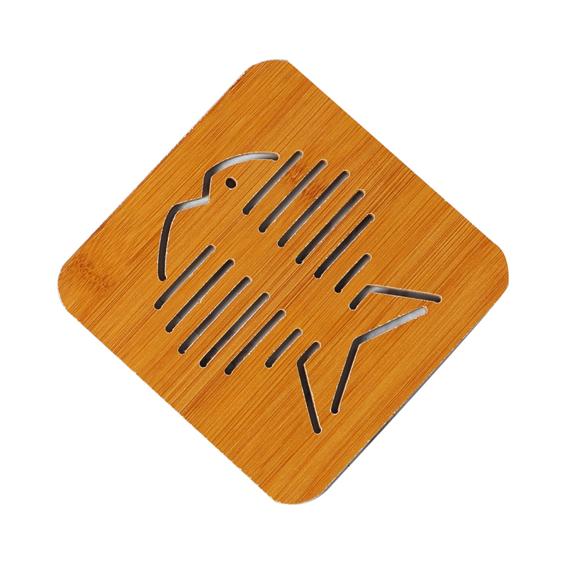 LICHEN 创意镂空木质餐垫杯垫隔热垫厨房餐桌垫防烫餐盘垫碗垫锅垫鱼形垫