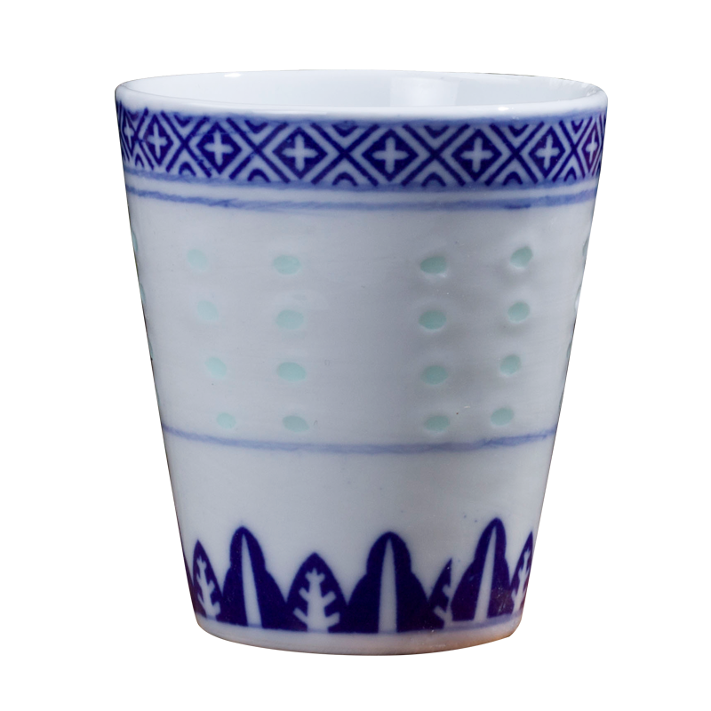 景德镇青花玲珑古典陶瓷杯子酒杯茶杯釉下彩传统工艺中式风格