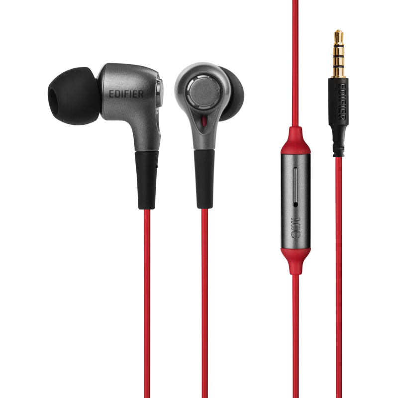 Edifier/漫步者 H230P重低音电脑手机耳机OPPO入耳式通用运动耳塞 黑红色