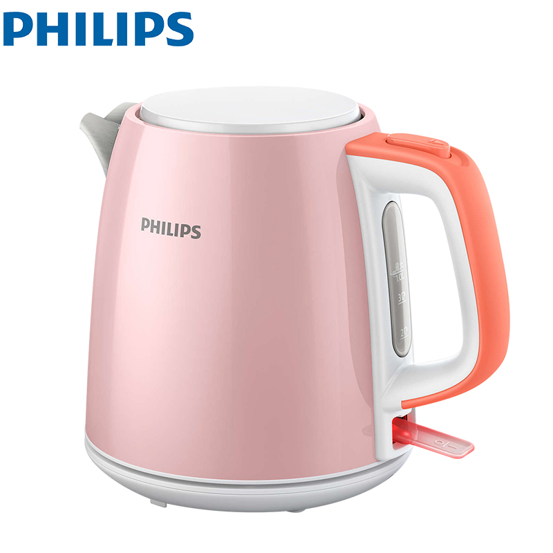 飞利浦（PHILIPS）电热水壶 304不锈钢 防干烧烧水壶 HD9348 1L电水壶 粉色