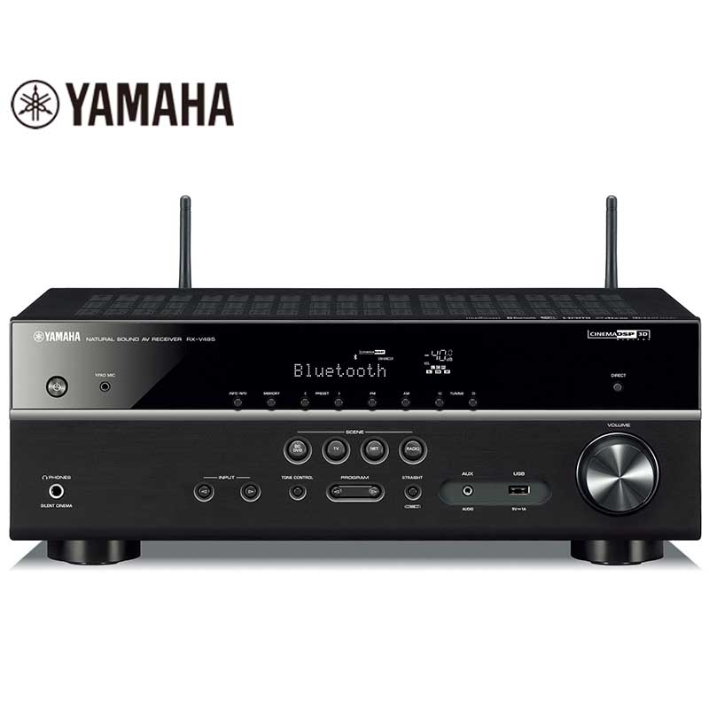Yamaha/雅马哈 RX-V485功放机家用音响大功率5.1蓝牙功放家庭影院 黑色