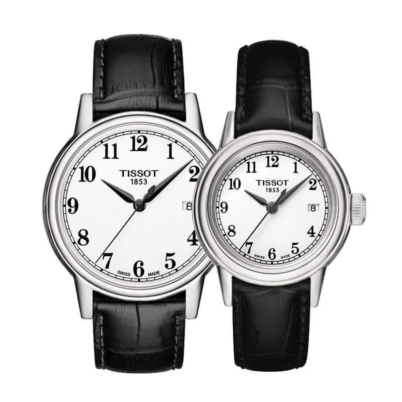 瑞士品牌天梭手表男表TISSOT卡森系列皮带石英表情侣表女士手表对表时尚休闲T085.210.36.013.00