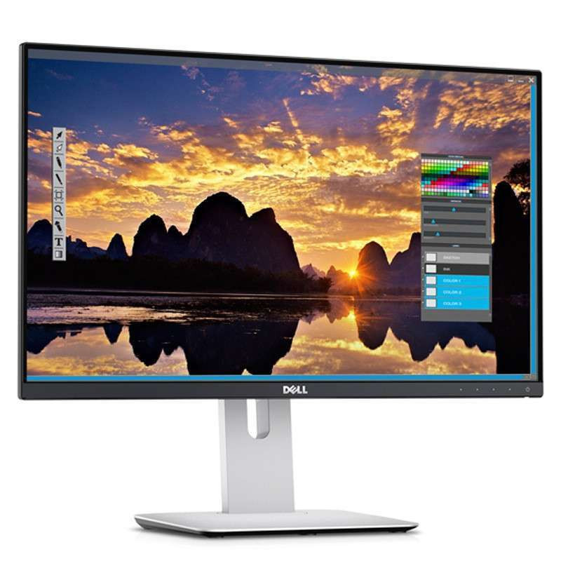 戴尔(DELL)U系列显示器 U2417H 23.8英寸四边微边框旋转升降IPS屏 出厂色彩校准 99%sRGB 吃鸡显示器 银色