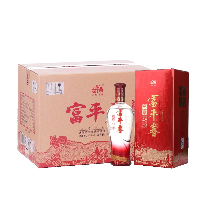 河南白酒富平春 窖藏 45度浓香型整箱装白酒 500ml*6瓶/箱 纯粮食固态酿制 酒厂官方自营旗舰店