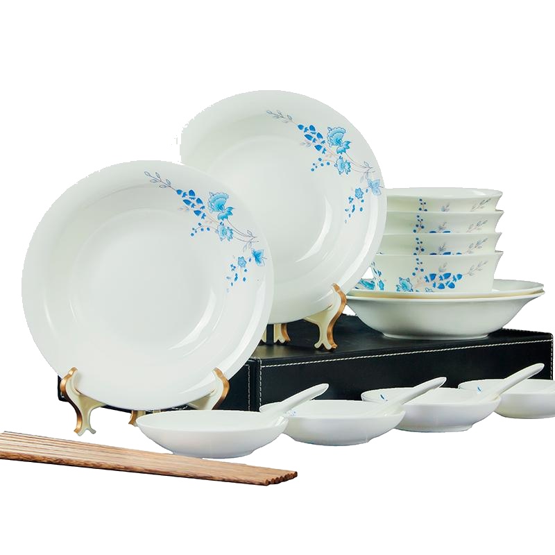 瓷物语景德镇 26头骨瓷餐具 优质骨瓷 碗盘碗碟 套装