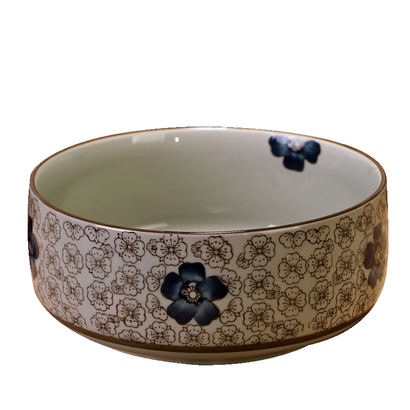 瓷物语景德镇陶瓷 8寸大碗日式汤碗大号面碗 大汤碗家用骨瓷拌面碗盛汤碗 蓝富贵