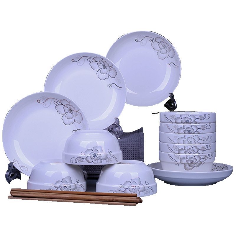 瓷物语景德镇陶瓷饭碗 4.5英寸米饭碗10只碗套装