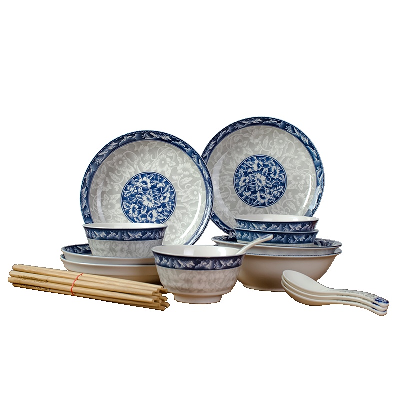 瓷物语48头日式陶瓷简约碗碟套装餐具碗筷组合
