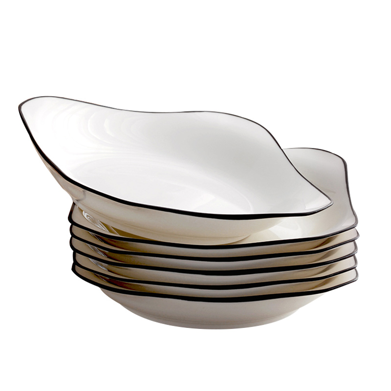 瓷物语(8英寸4只装)陶瓷盘碟套装家用中式盘子骨瓷碟陶瓷盘子