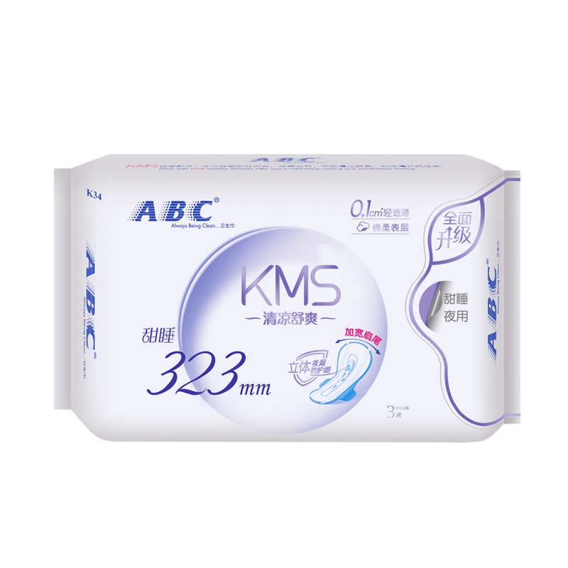 ABC丝薄棉柔表层卫生巾323mm*3片