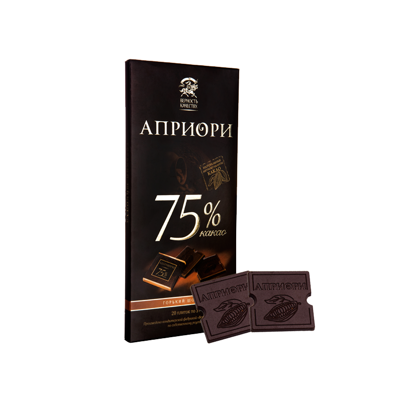 安妮斯 俄罗斯进口食品零食75%可可脂黑巧克力100克/盒