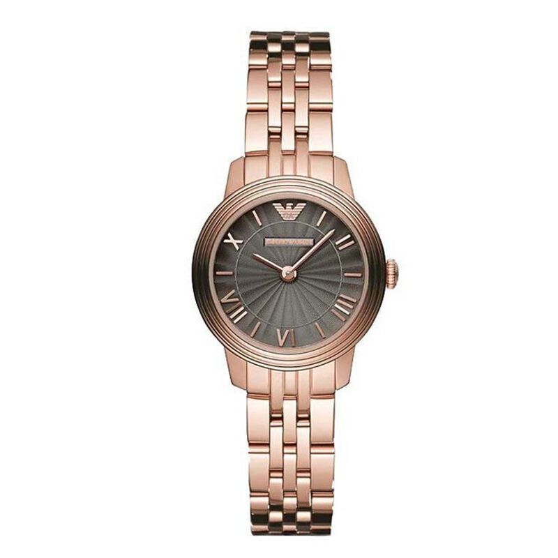 阿玛尼(EMPORIO ARMANI)手表 时尚欧美品牌钢带圆盘石英表 女 AR1719