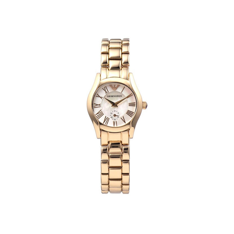 阿玛尼(EMPORIO ARMANI)手表 时尚瑞士品牌经典罗马数字女士石英表 女 AR0695系列
