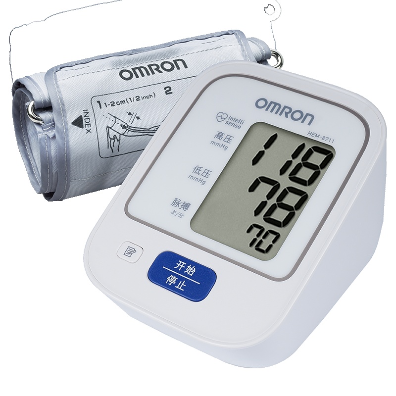 欧姆龙(OMRON)电子血压计HEM-8711 (上臂式)7124 7120同款 智能加压 高血压报警 多组记忆