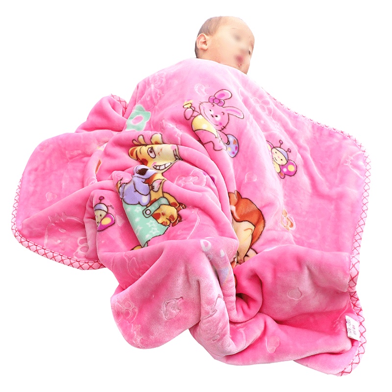 婴儿毛毯宝宝幼儿园儿童双层加厚抱被小孩毯子办公室学生通用简约小清新床上用品毛毯