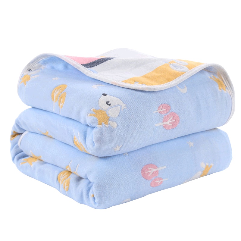 简约小清新纱布被四季被新生的儿宝宝婴儿盖毯纱布初生儿童大毛巾被孕婴童床上用品