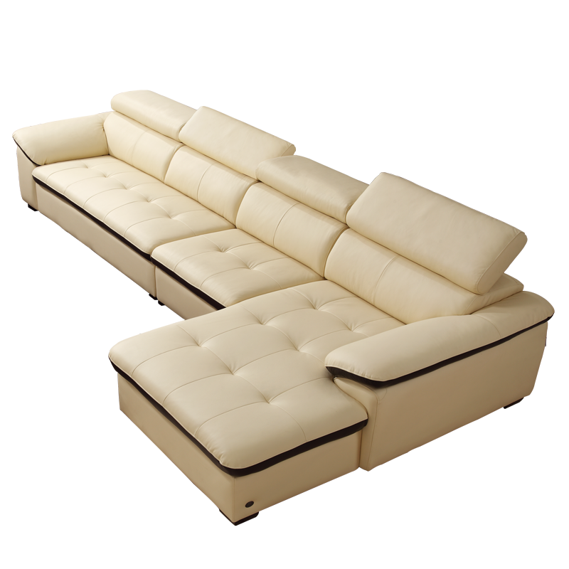 左右真皮沙发 靠头调节功能简约现代大户型客厅皮质家具组合皮艺沙发DZY2826