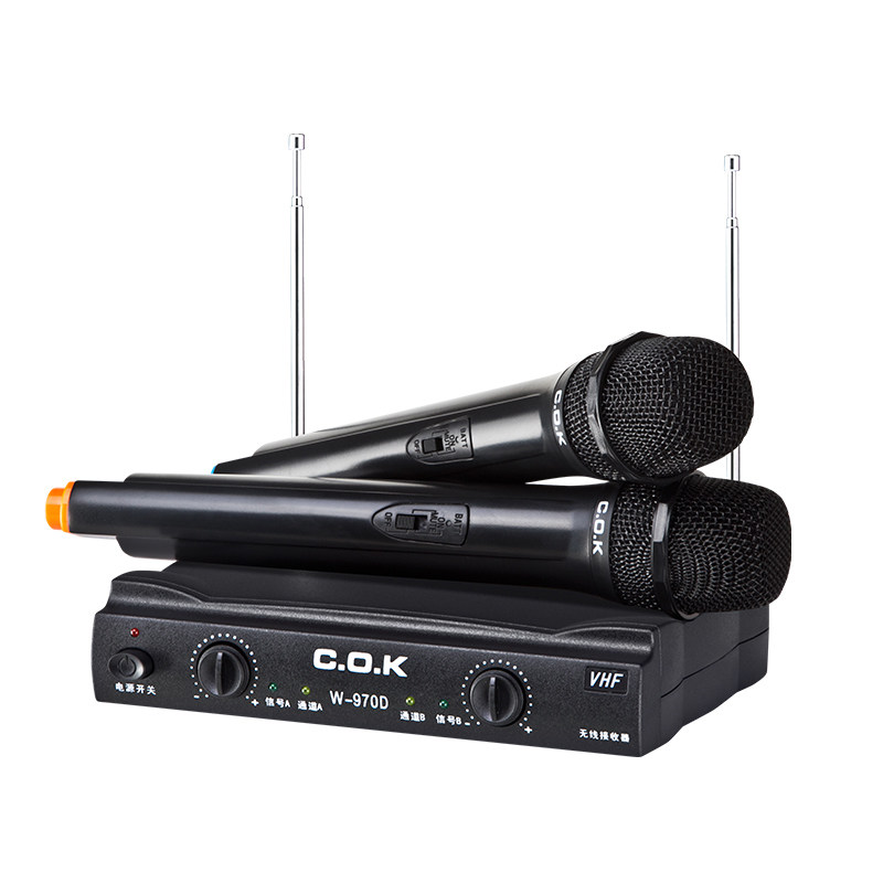 C.O.K W-970D 无线话筒 KTV电脑卡拉OK唱歌舞台家用 一拖二麦克风(送转接头)