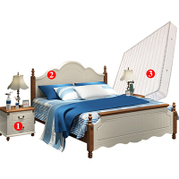 地中海床 实木床美式乡村床白色婚床双人床1.8米田园公主床1.5米储物床