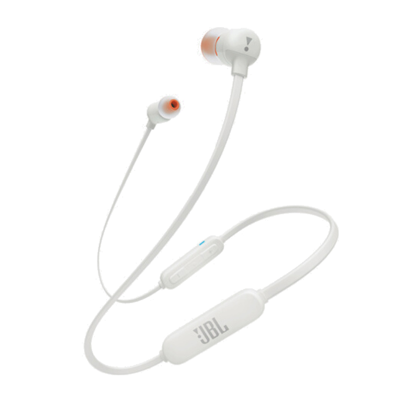 JBL T110BT 无线蓝牙耳机 入耳式运动蓝牙耳机耳麦 苹果安卓通用磁吸式耳机 通话游戏重低音线控带麦K歌 白色