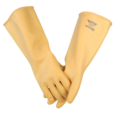 三蝶工业手套耐酸碱 化工实验手套橡胶加厚手套乳胶劳保用品 加厚40CM手套