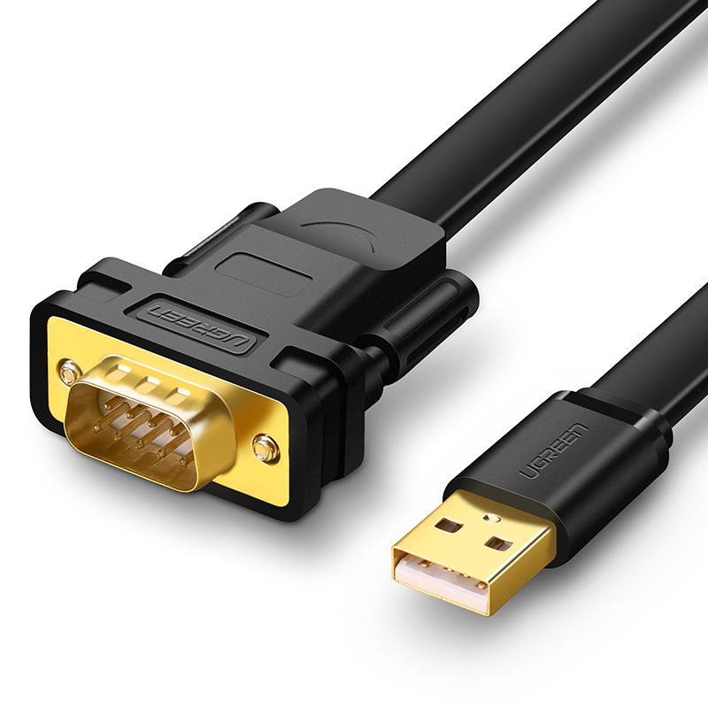绿联 USB转RS232串口线 USB转DB9针接口转接线 FT232芯片串口转换器 1米 20206