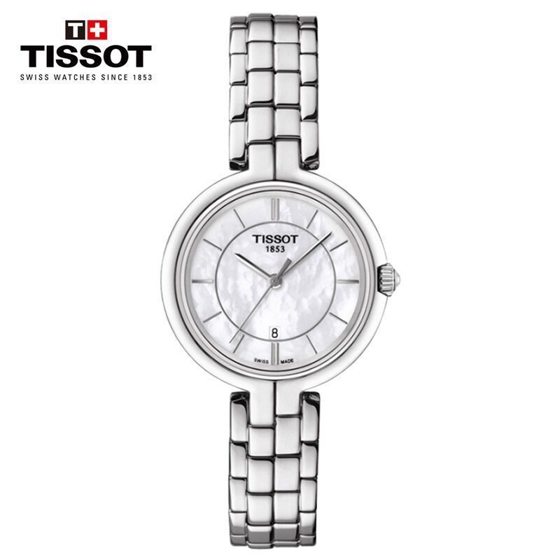 瑞士天梭TISSOT手表弗拉明戈系列钢带石英表 女简约休闲时尚女士手表 T094.210.22.111.00