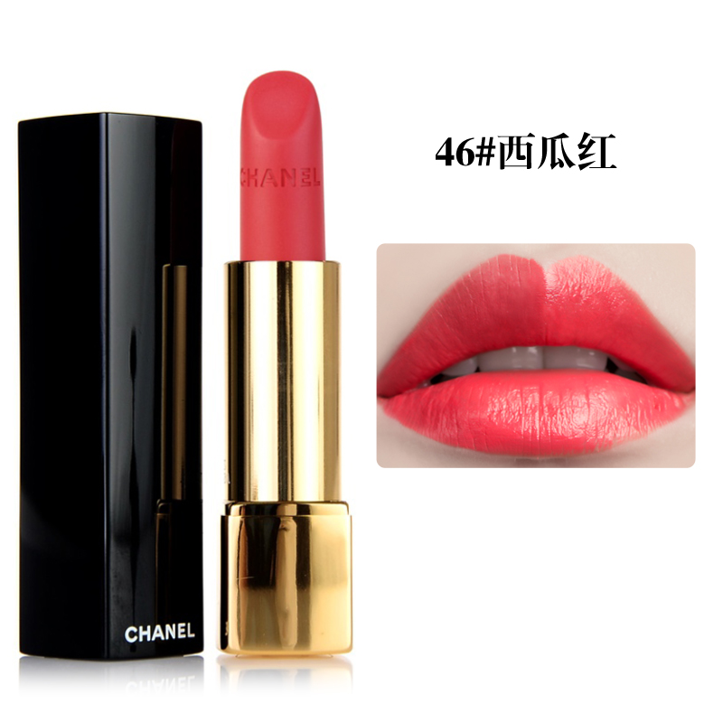 Chanel/香奈儿炫亮魅力丝绒唇膏水亮口红3.5g 46#西瓜红