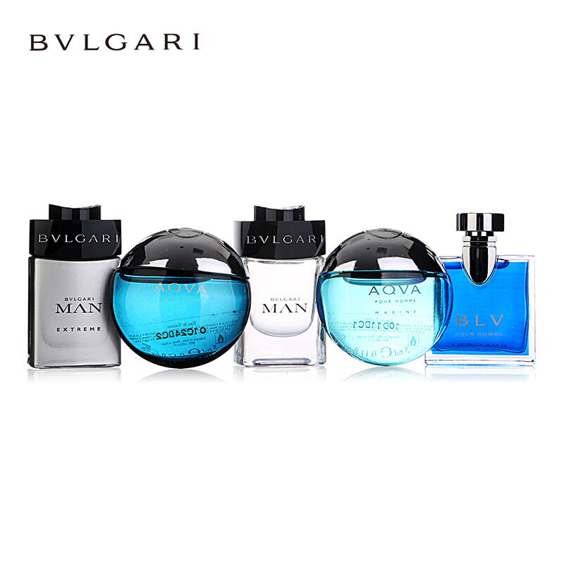 宝格丽(BVLGARI)男士5件套 经典香水Q版小样礼盒套装 5*5ml 意大利 花果香调香水