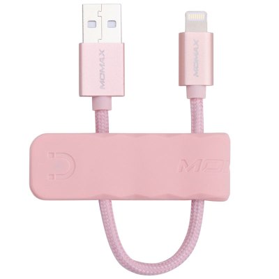 摩米士(MOMAX) MFi认证 Elite Link苹果数据线充电线 尼龙编织粉色18CM