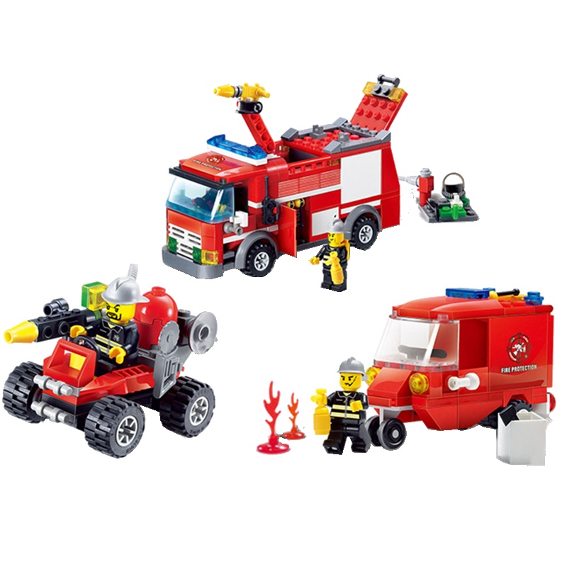 开智兼容乐高拼装消防指挥中心儿童塑料玩具消防分队第三小队适用年龄6岁以上块数300-499块