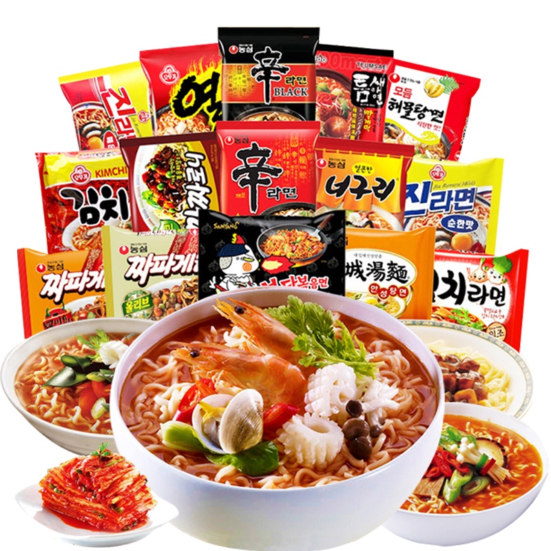 农心(nongshim) 韩国进口方便面组合共8包 进口泡面宵夜煮面 火鸡面 辛拉面泡菜面