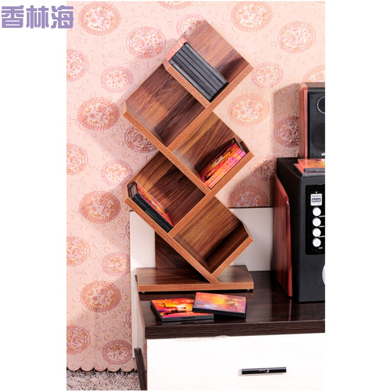 洋子(YangZi)CD架子木质置物光碟片光盘收纳架电视柜摆件装饰架影碟架创意桌面