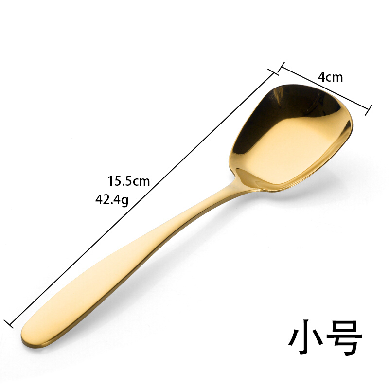 洋子（YangZi）304不锈钢平底勺子儿童吃饭调羹加长加厚勺家用餐厅餐勺