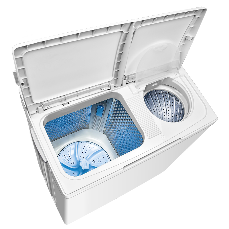 海飞(Haifei) XPB100-8100S 10公斤 半自动双桶洗衣机 家用双缸 不锈钢内桶 钢化玻璃盖板 蓝光杀菌