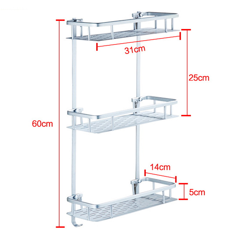 免打孔浴室置物架卫生间壁式厕所收纳壁挂无痕吸盘式三角置物架长方形浴室架整理收纳架