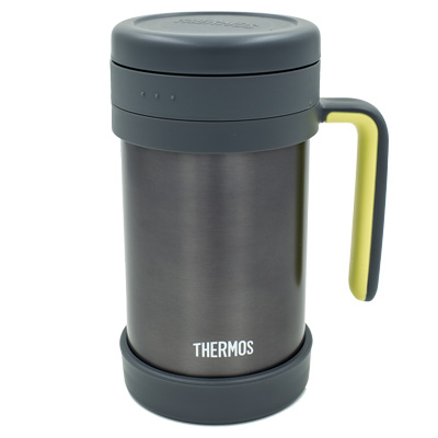 膳魔師(THERMOS)保温杯TCMF-500办公杯304不锈钢500ML硅胶茶漏水杯茶杯办公杯便携灰色家用/通用