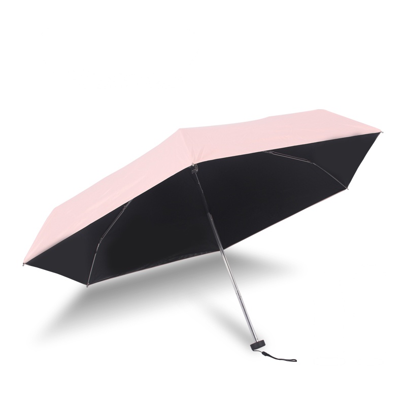 颐悦良品雨伞胶囊伞日本迷你五折伞女士超轻防晒遮阳伞黑胶折叠晴雨伞小清新