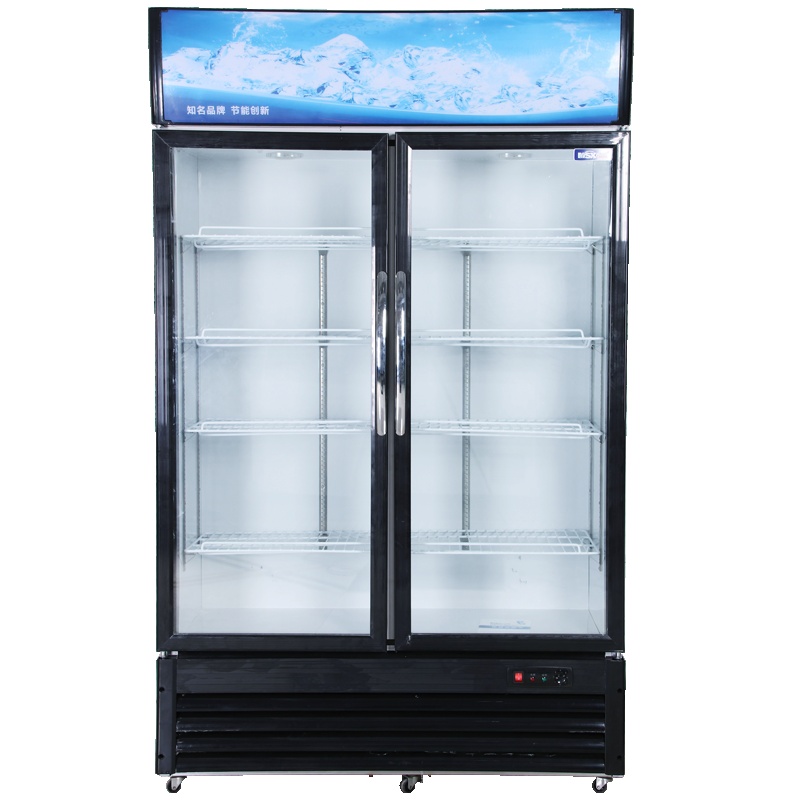 米沙熊/Misha 600L商用展示柜 双门冷藏保鲜立式冰柜 啤酒饮料饮品水果柜SC-600