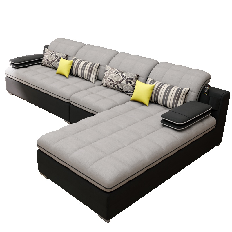 凯丽罗拉 布艺沙发 简约现代沙发组合 三件套 小户型客厅套装家具 可拆洗转角L型沙发