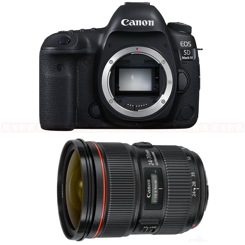 佳能canon EOS 5D MARK IV 佳能5D4+24-70mm F2.8L II镜头 专业级全画幅单反相机套机